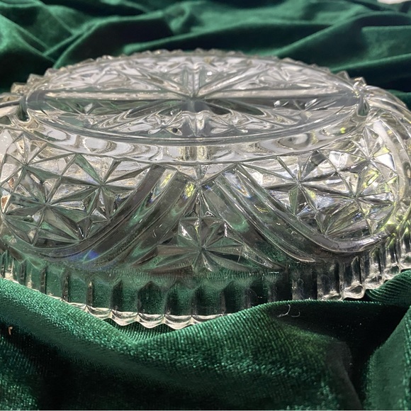 Vintage from the 1950s pressed Glass divided Relish Dish Rainbow and Stars - Picture 4 of 16